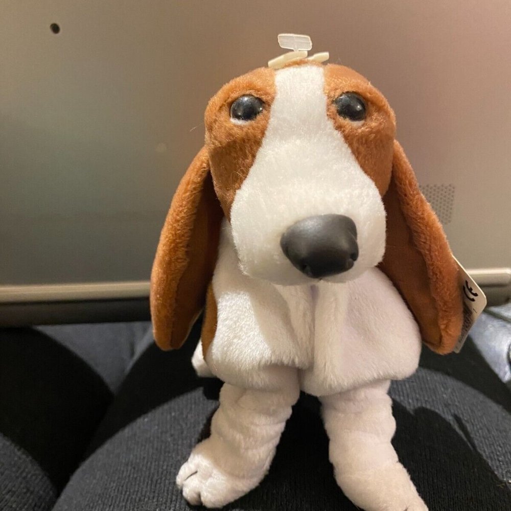 Hush Puppies Applause Brown Basset Hound Dog Bean Bag Plush Vintage 6" tall